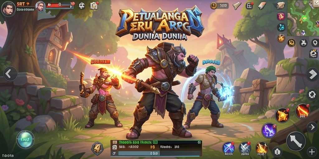 Screenshot menampilkan pertarungan seru dalam permainan ARPG 5RT.