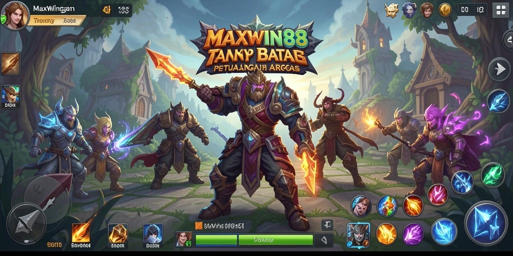 Tampilan menarik dari pertempuran epik dalam permainan ARPG MAXWIN88.