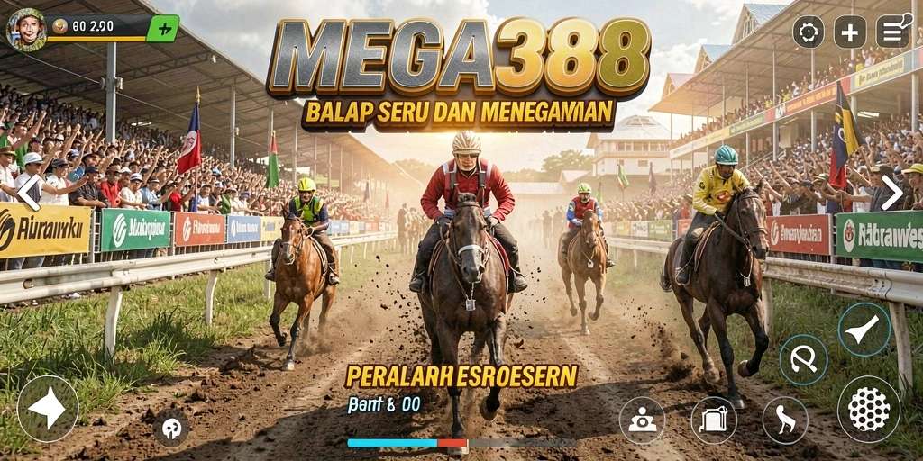 Tampilan menegangkan saat berlomba di lintasan MEGA388.