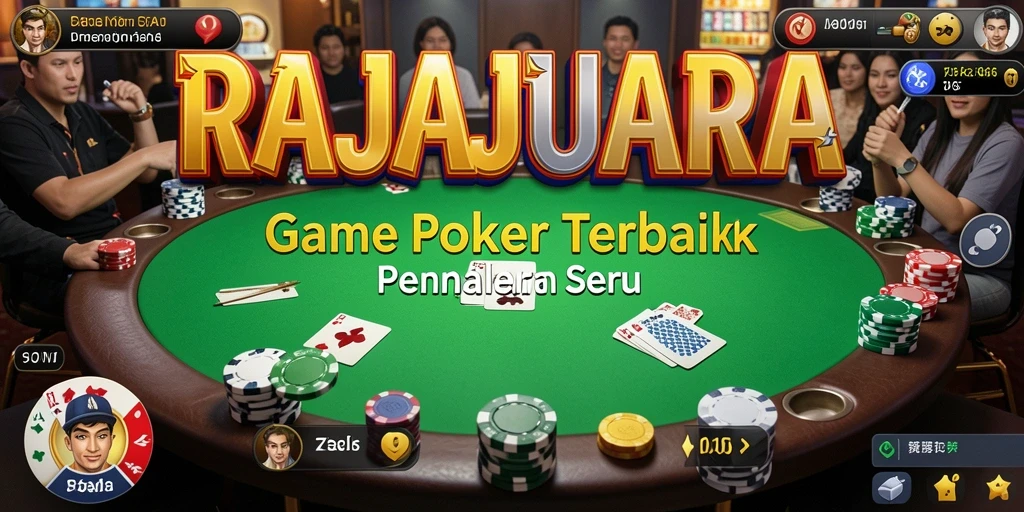 Screenshot utama menampilkan gameplay seru di RAJAJUARA dengan atmosfer Poker yang nyata.