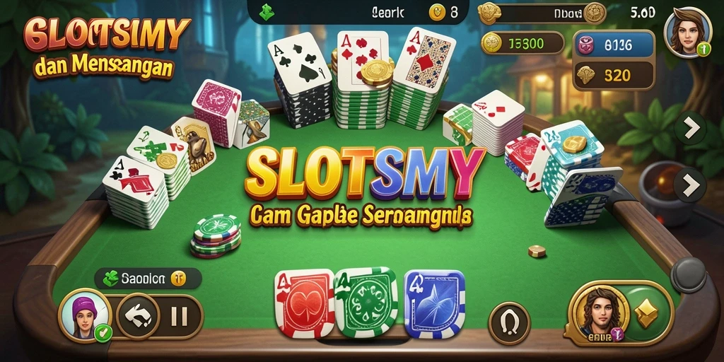 Screenshot menunjukkan gameplay seru SLOTSMY saat bermain Gaple.