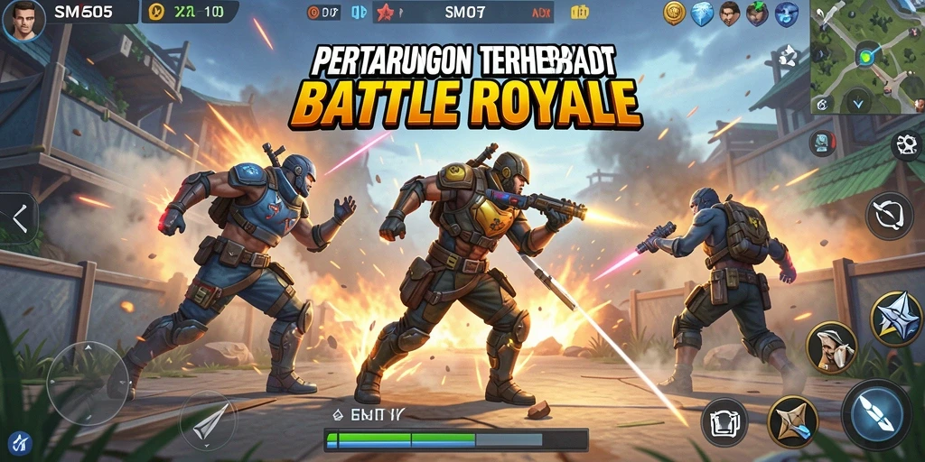 Tampilkan aksi mendebarkan dalam permainan Battle Royale SM605.