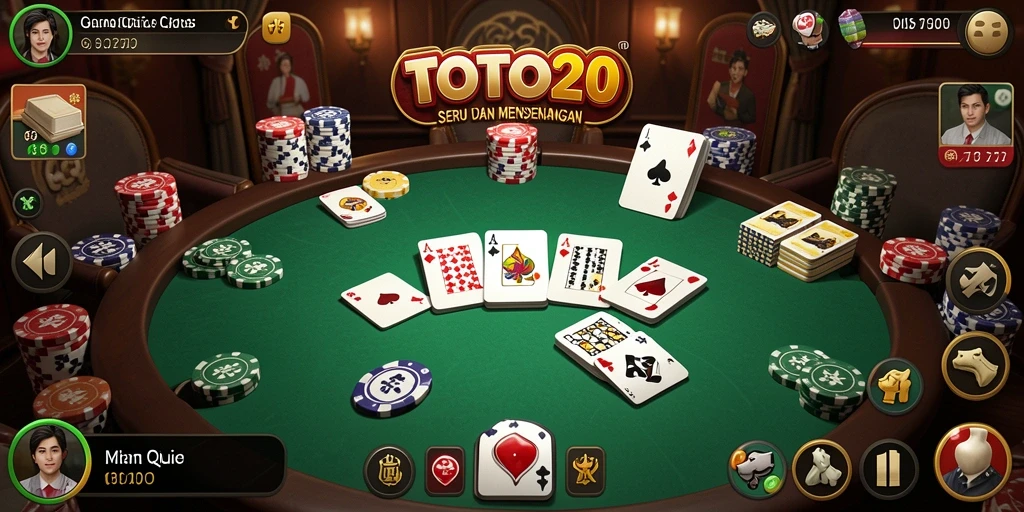 Tampilan gameplay menegangkan dalam TOTO20 dengan kartu QiuQiu.