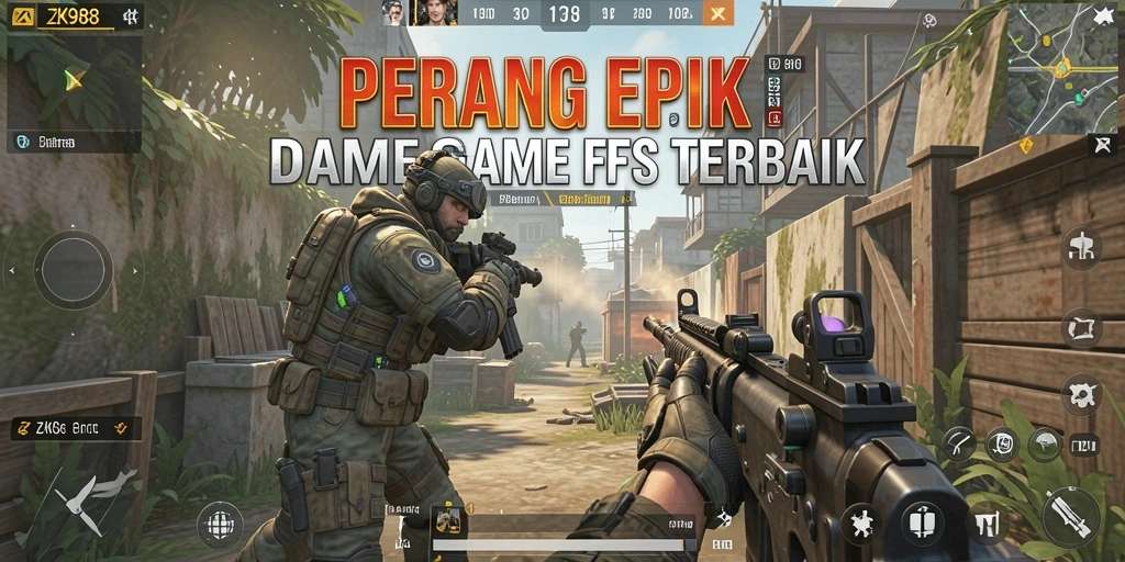 Screenshot utama ZK988 menampilkan aksi tembak-menembak yang mendebarkan dalam permainan FPS.